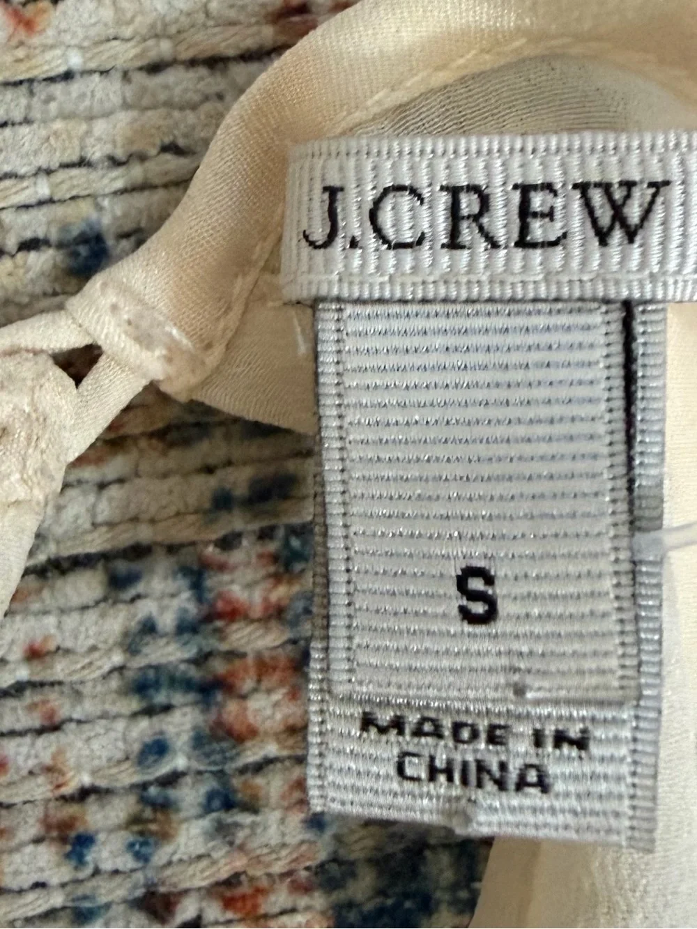J.Crew Collection Pinwheel Eyelet Top S Ivory Cotton Silk Puff Sleeve Fall